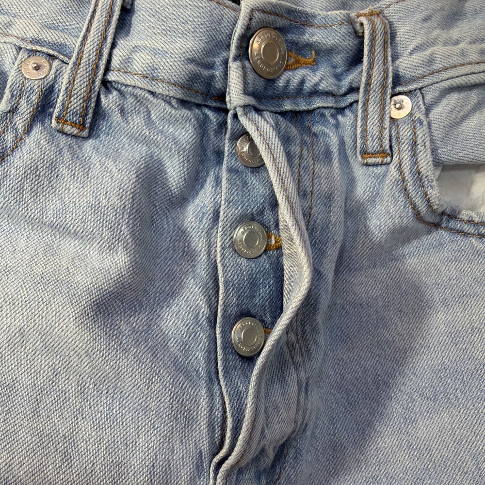 AERO Jeans Womens  8 90s SuperHigh Rise Straight Button FlyDenim Pants Light 223 - Picture 4 of 9